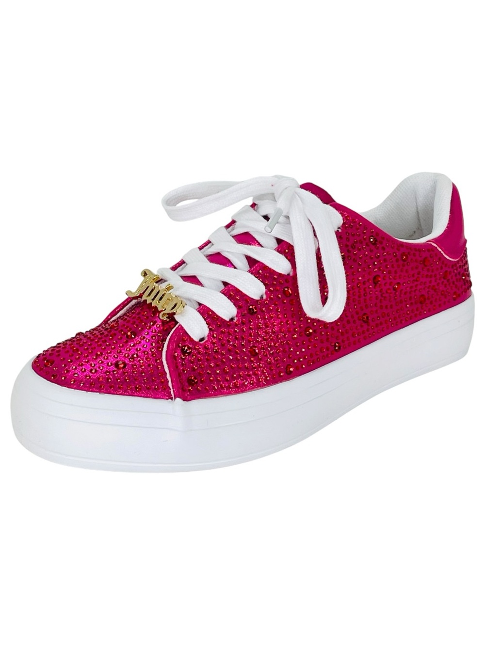 Juicy Couture Alanis Pink Rhinestone Womens Sneakers Size 6.5M - Picture 2 of 11